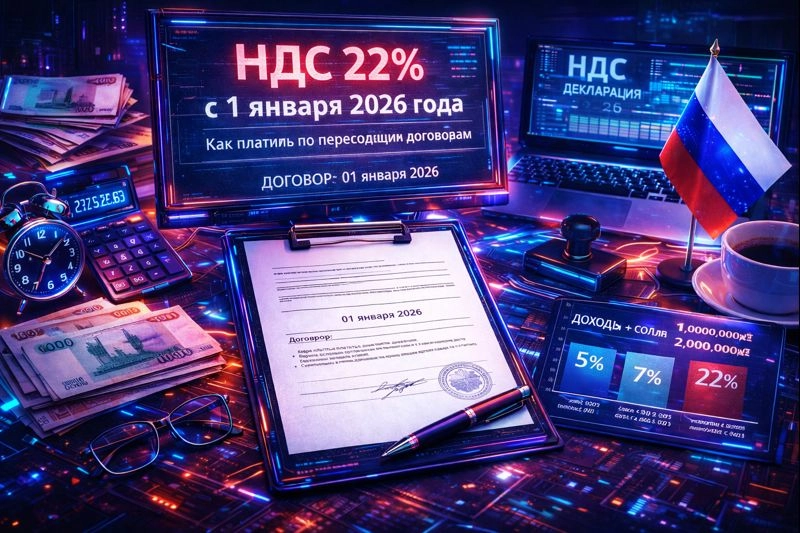 НДС 22% с 1 января 2026 года: как платить по переходящим договорам
