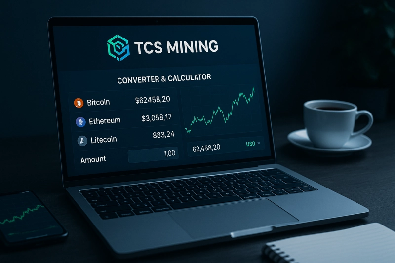 Запущен собственный конвертер и калькулятор криптовалюты TCS Mining