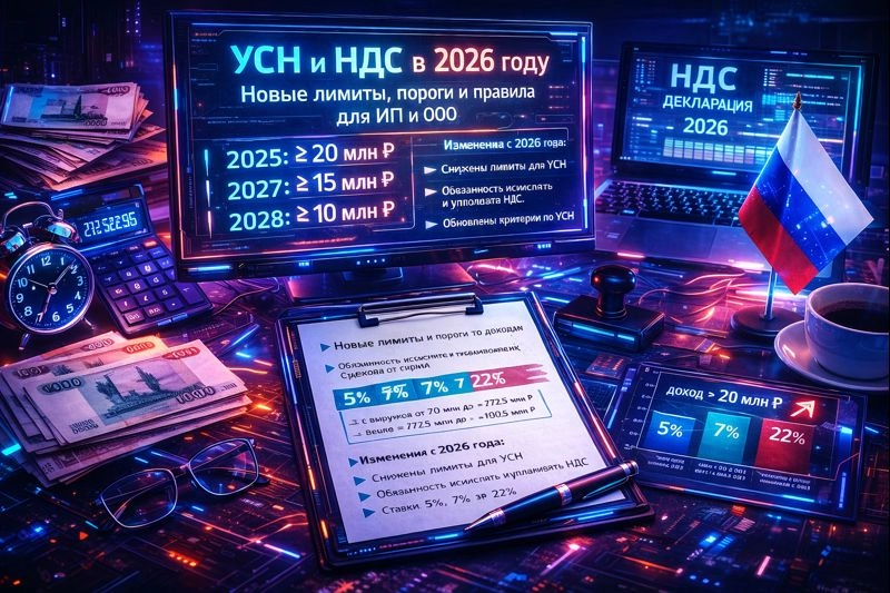 УСН и НДС в 2026 году: новые лимиты, пороги и правила для ИП и ООО